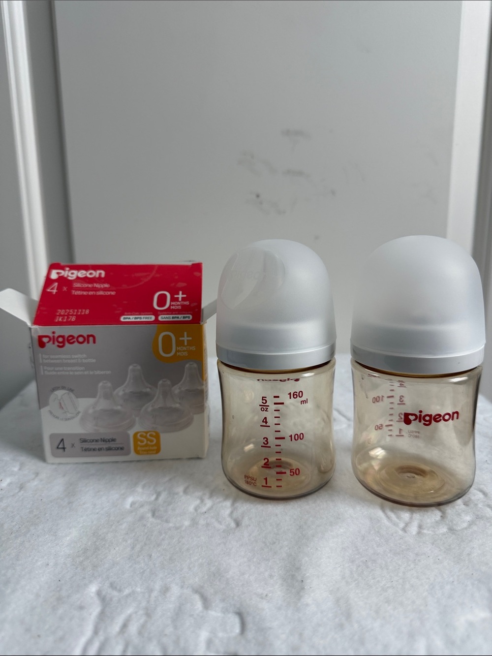 Pigeon PPSU Bottles + 4 SS Nipples